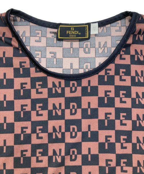 FENDI（フェンディ）FENDI (フェンディ) 総柄Tシャツ ブラウン サイズ:42の古着・服飾アイテム