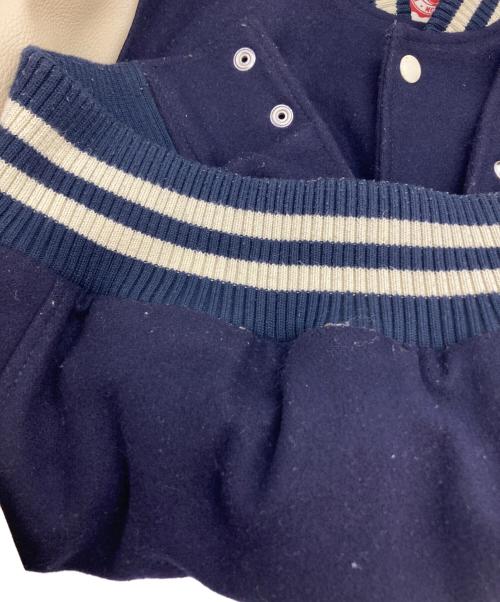 Franklin & Marshall（フランクリン＆マーシャル）Franklin & Marshall (フランクリン＆マーシャル) レザー切替スタジャン ネイビー サイズ:XSの古着・服飾アイテム