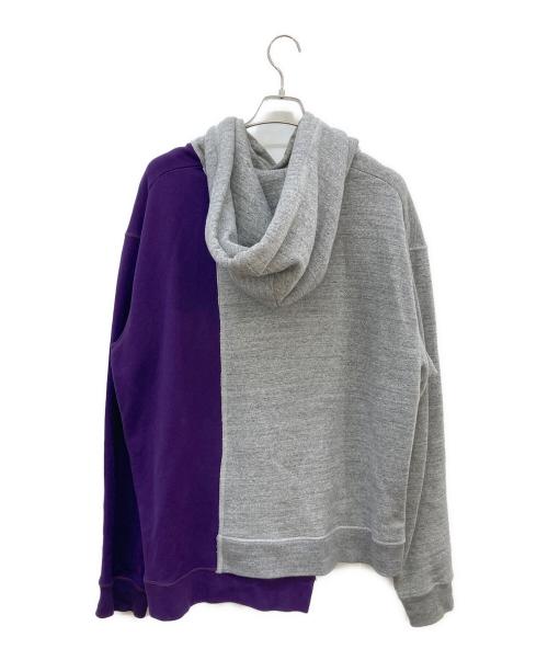 DSQUARED2（ディースクエアード）DSQUARED2 (ディースクエアード) ドッキングパーカー グレー×パープル サイズ:XLの古着・服飾アイテム