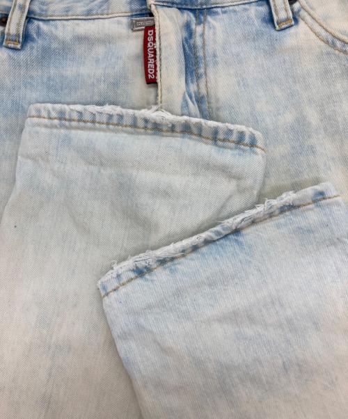 DSQUARED2（ディースクエアード）DSQUARED2 (ディースクエアード) ブリーチ加工ダメージデニムパンツ ブルー サイズ:Lの古着・服飾アイテム