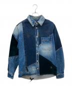 OFFWHITEオフホワイト）の古着「パッチワークデニムジャケット」｜インディゴ