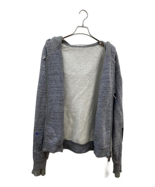 DSQUARED2（ディースクエアード）DSQUARED2 (ディースクエアード) ダメージ加工ジップパーカー グレー サイズ:XLの古着・服飾アイテム