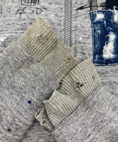 DSQUARED2（ディースクエアード）DSQUARED2 (ディースクエアード) ダメージ加工ジップパーカー グレー サイズ:XLの古着・服飾アイテム