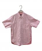 COMME des GARCONS HOMMEコムデギャルソン オム）の古着「半袖ドッキングシャツ」｜ピンク