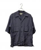 YOKEヨーク）の古着「HALF SLEEVES BIG FLAP SHIRT」｜グレー