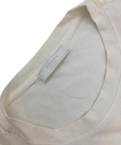 PRADA（プラダ）PRADA (プラダ) ラバーロゴナイロン切り替えポケットTシャツ ホワイト サイズ:Lの古着・服飾アイテム