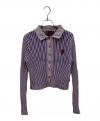 Heaven by Marc Jacobsヘブンバイマークジェイコブス）の古着「テディタイニーリブカーディガン」｜パープル