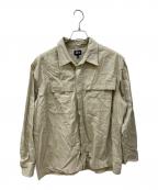 stussyステューシー）の古着「L/Sワークシャツ」｜ベージュ