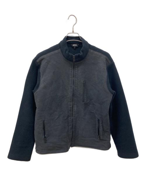 A.P.C.（アーペーセー）A.P.C. (アーペーセー) モールスキン切替ジップジャケット ブラック サイズ:Mの古着・服飾アイテム