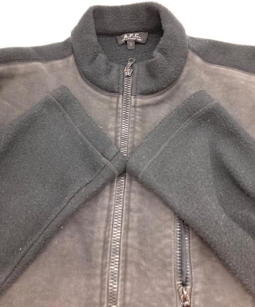 A.P.C.（アーペーセー）A.P.C. (アーペーセー) モールスキン切替ジップジャケット ブラック サイズ:Mの古着・服飾アイテム