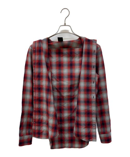 N.HOOLYWOOD（エヌ ハリウッド）N.HOOLYWOOD (エヌ ハリウッド) チェックシャツ レッド×ネイビー サイズ:38の古着・服飾アイテム