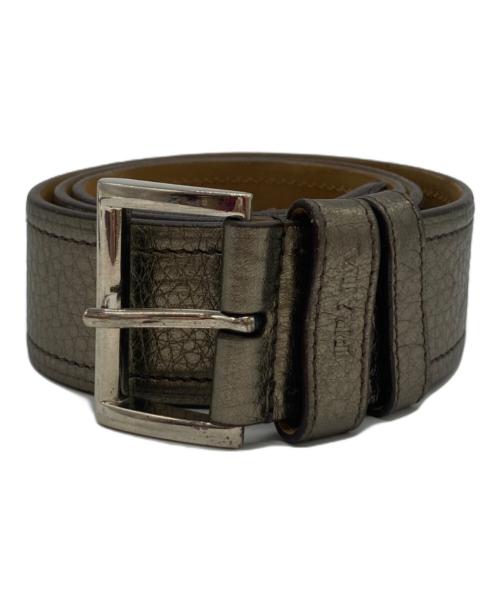 PRADA（プラダ）PRADA (プラダ) シャイニーレザーベルト シルバーの古着・服飾アイテム