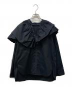 ELENDEEKエレンディーク）の古着「フリルカラーシャツ」｜ブラック
