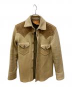 FUNNYファニー）の古着「ウエスタンレザーシャツジャケット」｜ベージュ