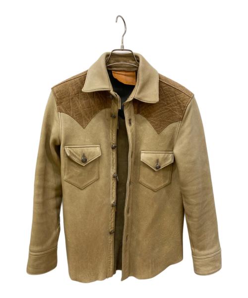 FUNNY（ファニー）FUNNY (ファニー) ウエスタンレザーシャツジャケット ベージュ サイズ:Mの古着・服飾アイテム