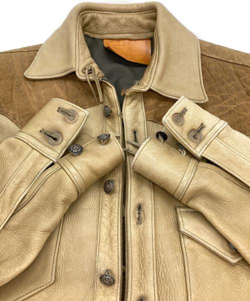 FUNNY（ファニー）FUNNY (ファニー) ウエスタンレザーシャツジャケット ベージュ サイズ:Mの古着・服飾アイテム
