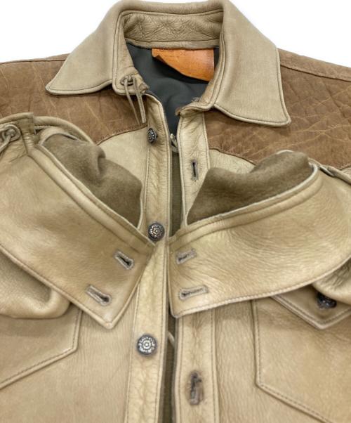FUNNY（ファニー）FUNNY (ファニー) ウエスタンレザーシャツジャケット ベージュ サイズ:Mの古着・服飾アイテム