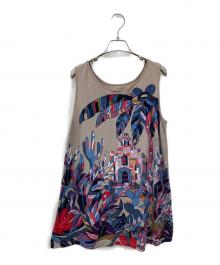 TOKUKO1erVOL（トクコプルミエヴォル）の古着「ノースリーブプリントワンピース」｜グレー