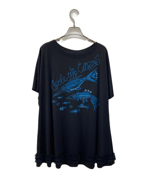 TOKUKO1erVOL（トクコプルミエヴォル）TOKUKO1erVOL (トクコプルミエヴォル) 刺繍オーバーサイズTシャツ ブラック サイズ:9の古着・服飾アイテム