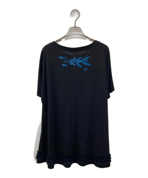 TOKUKO1erVOL（トクコプルミエヴォル）TOKUKO1erVOL (トクコプルミエヴォル) 刺繍オーバーサイズTシャツ ブラック サイズ:9の古着・服飾アイテム