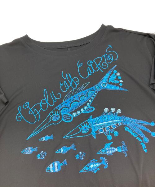 TOKUKO1erVOL（トクコプルミエヴォル）TOKUKO1erVOL (トクコプルミエヴォル) 刺繍オーバーサイズTシャツ ブラック サイズ:9の古着・服飾アイテム