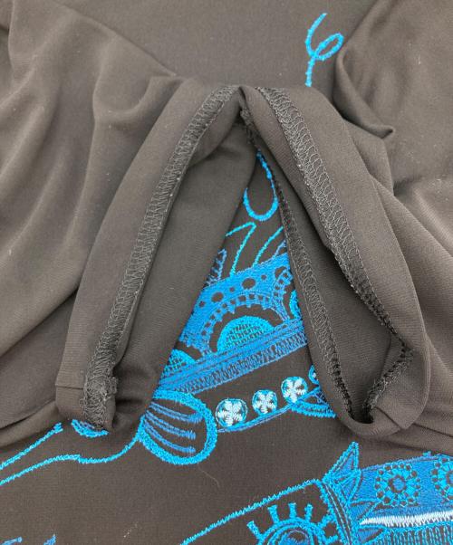 TOKUKO1erVOL（トクコプルミエヴォル）TOKUKO1erVOL (トクコプルミエヴォル) 刺繍オーバーサイズTシャツ ブラック サイズ:9の古着・服飾アイテム