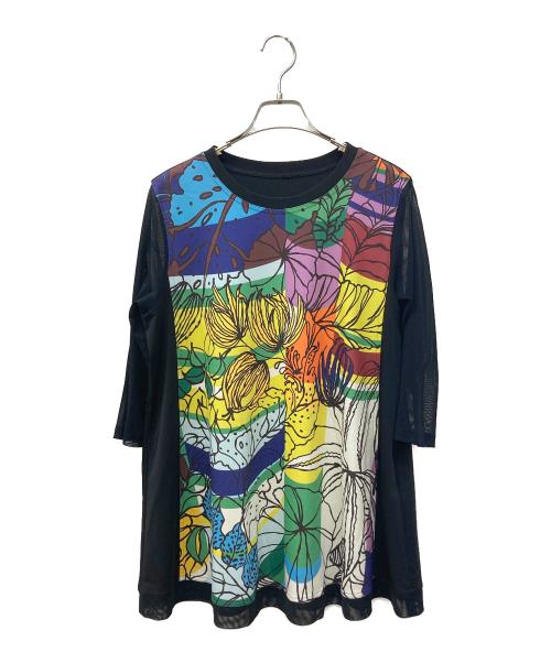 TOKUKO1erVOL（トクコプルミエヴォル）TOKUKO1erVOL (トクコプルミエヴォル) 切替オーバーサイズTシャツ ブラック サイズ:SIZE 9の古着・服飾アイテム