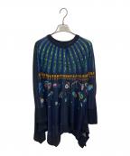 TOKUKO1erVOLトクコプルミエヴォル）の古着「変形総柄ジャージーシャツ」｜ブラック