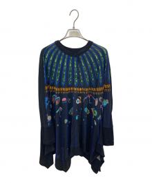 TOKUKO1erVOL（トクコプルミエヴォル）の古着「変形総柄ジャージーシャツ」｜ブラック