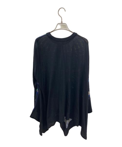 TOKUKO1erVOL（トクコプルミエヴォル）TOKUKO1erVOL (トクコプルミエヴォル) 変形総柄ジャージーシャツ ブラック サイズ:9の古着・服飾アイテム