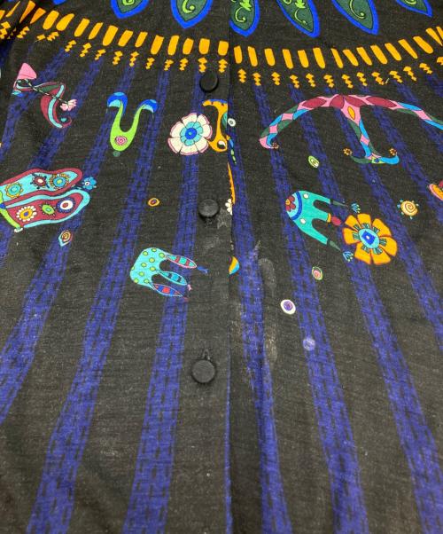 TOKUKO1erVOL（トクコプルミエヴォル）TOKUKO1erVOL (トクコプルミエヴォル) 変形総柄ジャージーシャツ ブラック サイズ:9の古着・服飾アイテム