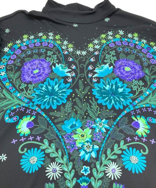 TOKUKO1erVOL（トクコプルミエヴォル）TOKUKO1erVOL (トクコプルミエヴォル) フラワープリントカットソーワンピース ブラック サイズ:9の古着・服飾アイテム