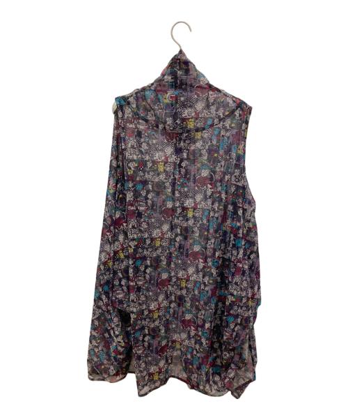 TOKUKO1erVOL（トクコプルミエヴォル）TOKUKO1erVOL (トクコプルミエヴォル) コミックプリントシアーワンピース パープル サイズ:9の古着・服飾アイテム