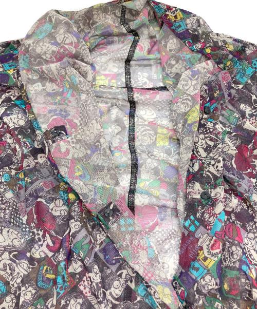 TOKUKO1erVOL（トクコプルミエヴォル）TOKUKO1erVOL (トクコプルミエヴォル) コミックプリントシアーワンピース パープル サイズ:9の古着・服飾アイテム