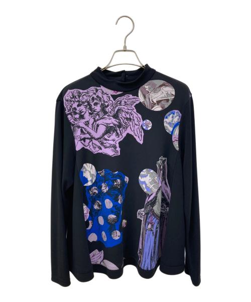 TOKUKO1erVOL（トクコプルミエヴォル）TOKUKO1erVOL (トクコプルミエヴォル) プリントジャージーカットソー ブラック サイズ:9の古着・服飾アイテム