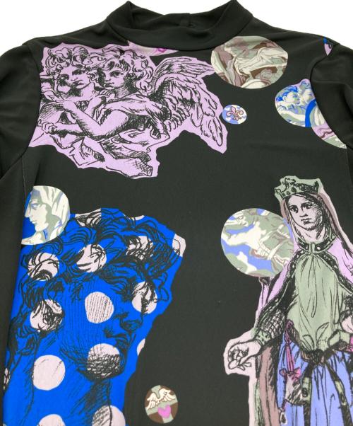 TOKUKO1erVOL（トクコプルミエヴォル）TOKUKO1erVOL (トクコプルミエヴォル) プリントジャージーカットソー ブラック サイズ:9の古着・服飾アイテム