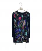 TOKUKO1erVOLトクコプルミエヴォル）の古着「プリントジャージーシャツ」｜ブラック