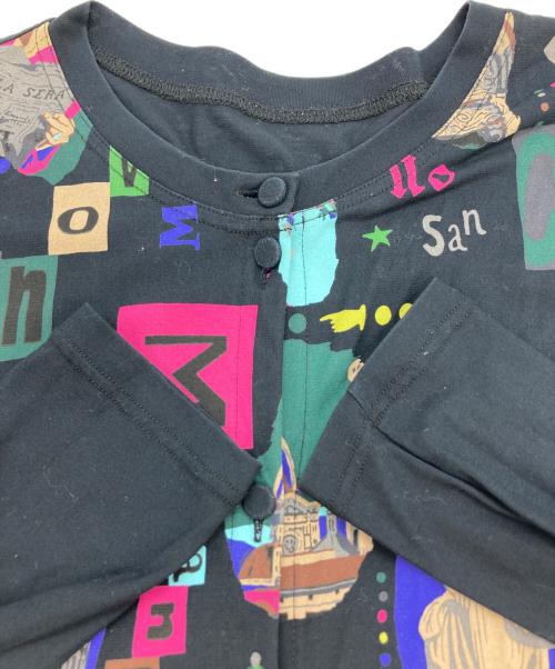 TOKUKO1erVOL（トクコプルミエヴォル）TOKUKO1erVOL (トクコプルミエヴォル) プリントジャージーシャツ ブラック サイズ:9の古着・服飾アイテム