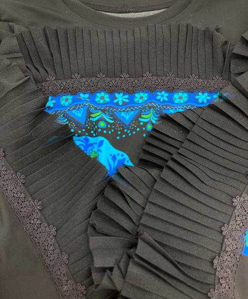 TOKUKO1erVOL（トクコプルミエヴォル）TOKUKO1erVOL (トクコプルミエヴォル) フリルジャージーカットソー ブラック サイズ:9の古着・服飾アイテム