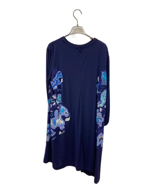 TOKUKO1erVOL（トクコプルミエヴォル）TOKUKO1erVOL (トクコプルミエヴォル) プリントジャージーワンピース パープル サイズ:9の古着・服飾アイテム