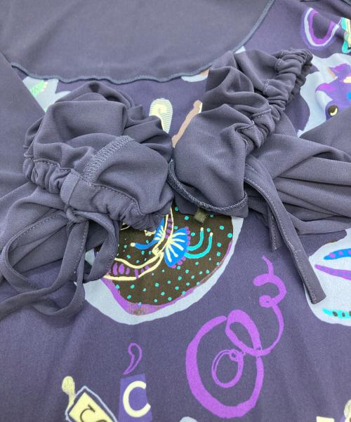 TOKUKO1erVOL（トクコプルミエヴォル）TOKUKO1erVOL (トクコプルミエヴォル) プリントジャージーワンピース パープル サイズ:9の古着・服飾アイテム