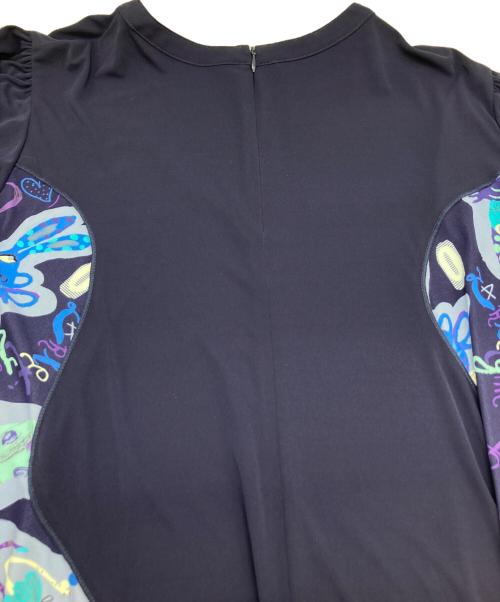 TOKUKO1erVOL（トクコプルミエヴォル）TOKUKO1erVOL (トクコプルミエヴォル) プリントジャージーワンピース パープル サイズ:9の古着・服飾アイテム