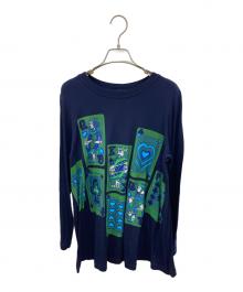 TOKUKO1erVOL（トクコプルミエヴォル）の古着「トランププリントジャージーカットソー」｜ネイビー