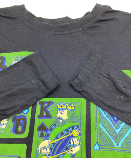 TOKUKO1erVOL（トクコプルミエヴォル）TOKUKO1erVOL (トクコプルミエヴォル) トランププリントジャージーカットソー ネイビー サイズ:9の古着・服飾アイテム