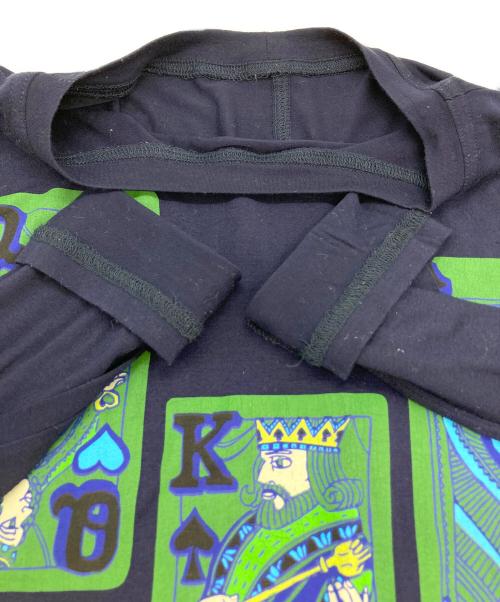 TOKUKO1erVOL（トクコプルミエヴォル）TOKUKO1erVOL (トクコプルミエヴォル) トランププリントジャージーカットソー ネイビー サイズ:9の古着・服飾アイテム