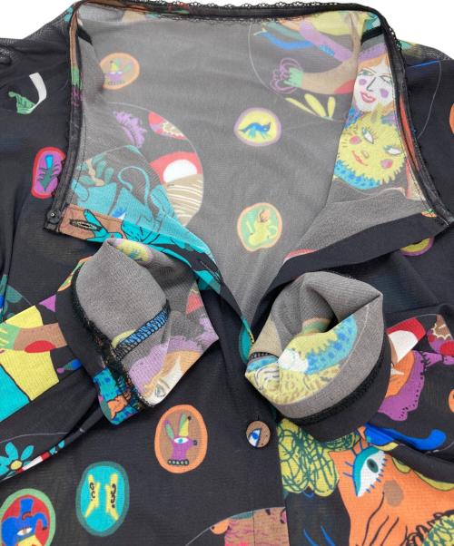 TOKUKO1erVOL（トクコプルミエヴォル）TOKUKO1erVOL (トクコプルミエヴォル) 総柄ジャージーシャツ ブラック サイズ:9の古着・服飾アイテム