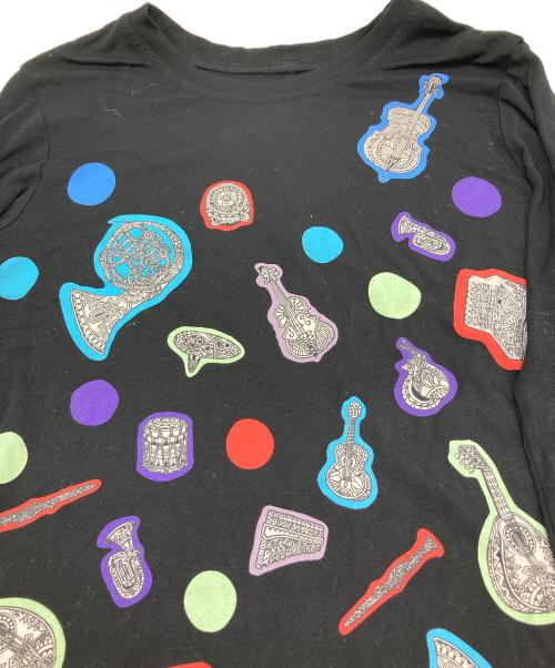 TOKUKO1erVOL（トクコプルミエヴォル）TOKUKO1erVOL (トクコプルミエヴォル) 楽器プリントカットソー ブラック サイズ:9の古着・服飾アイテム