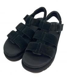 UGG（アグ）の古着「スウェードプラットフォームサンダル」｜ブラック