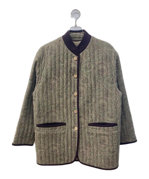 SALCO（サルコ）SALCO (サルコ) ペイズリー柄キルティングコート グリーン サイズ:8の古着・服飾アイテム