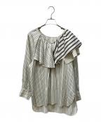 ELENDEEKエレンディーク）の古着「フリルブラウス」｜ベージュ
